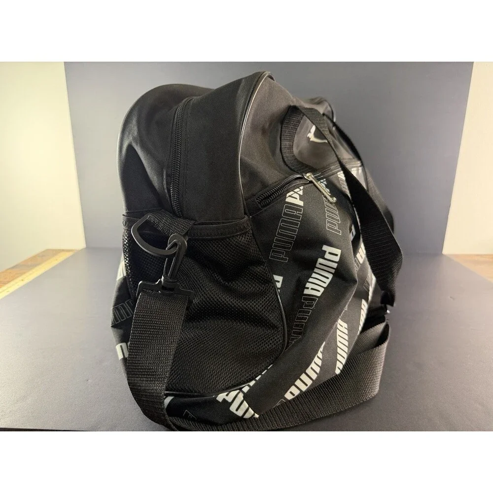 Puma Black & White Logo Gym Bag / Duffel Bag w/ Shoulder Strap - Excellent Cond.